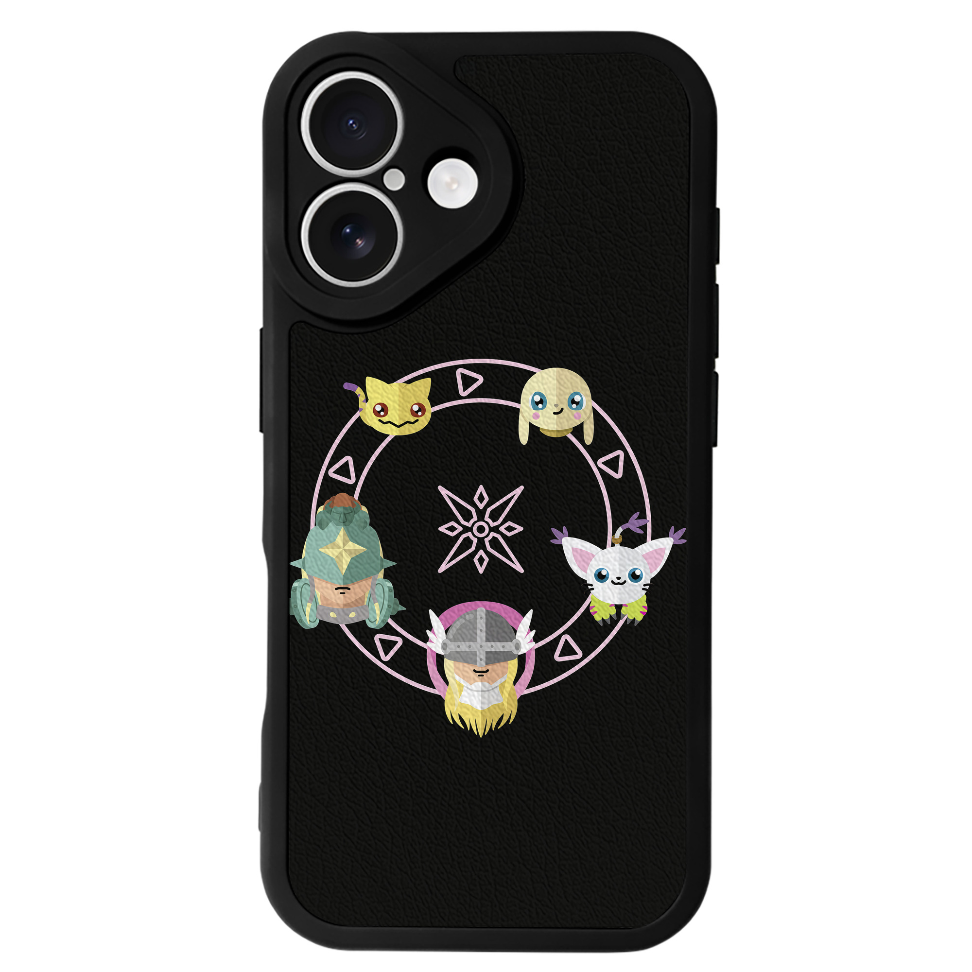 （画像用） Digimon デジタルモンスター/デジモン 【iPhone 16シリーズ対応】シリコンスマホケース（レザー調） 材質：シリコン